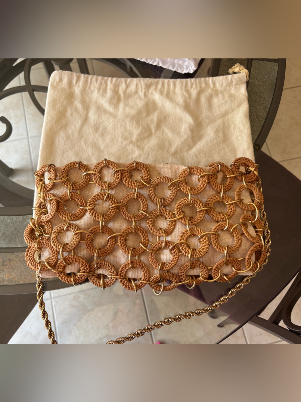 Cult Gaia Wicker Circled Purse